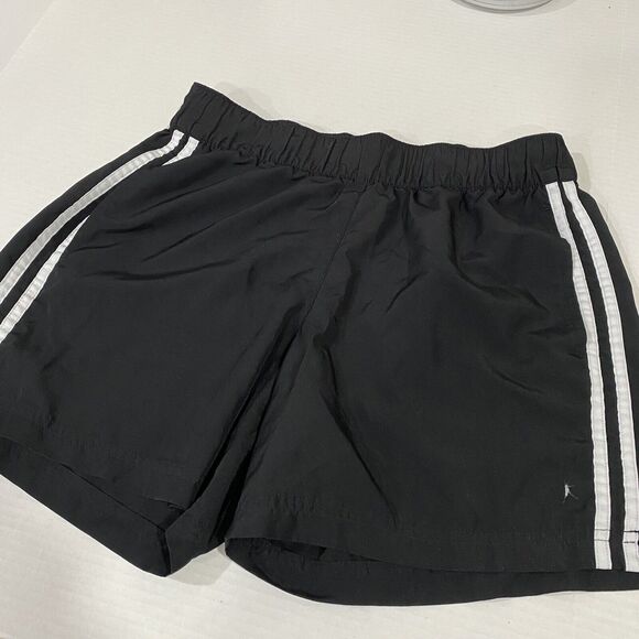 DANSKIN Black Poly Shorts Size Small White Stripes Activewear Running - Picture 7 of 7